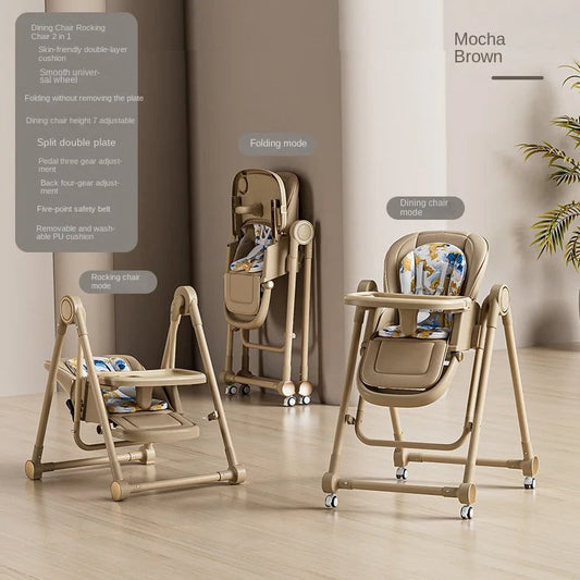Infant Rocking & Feeding Chair 2-in-1 Foldable & Adjustable Design